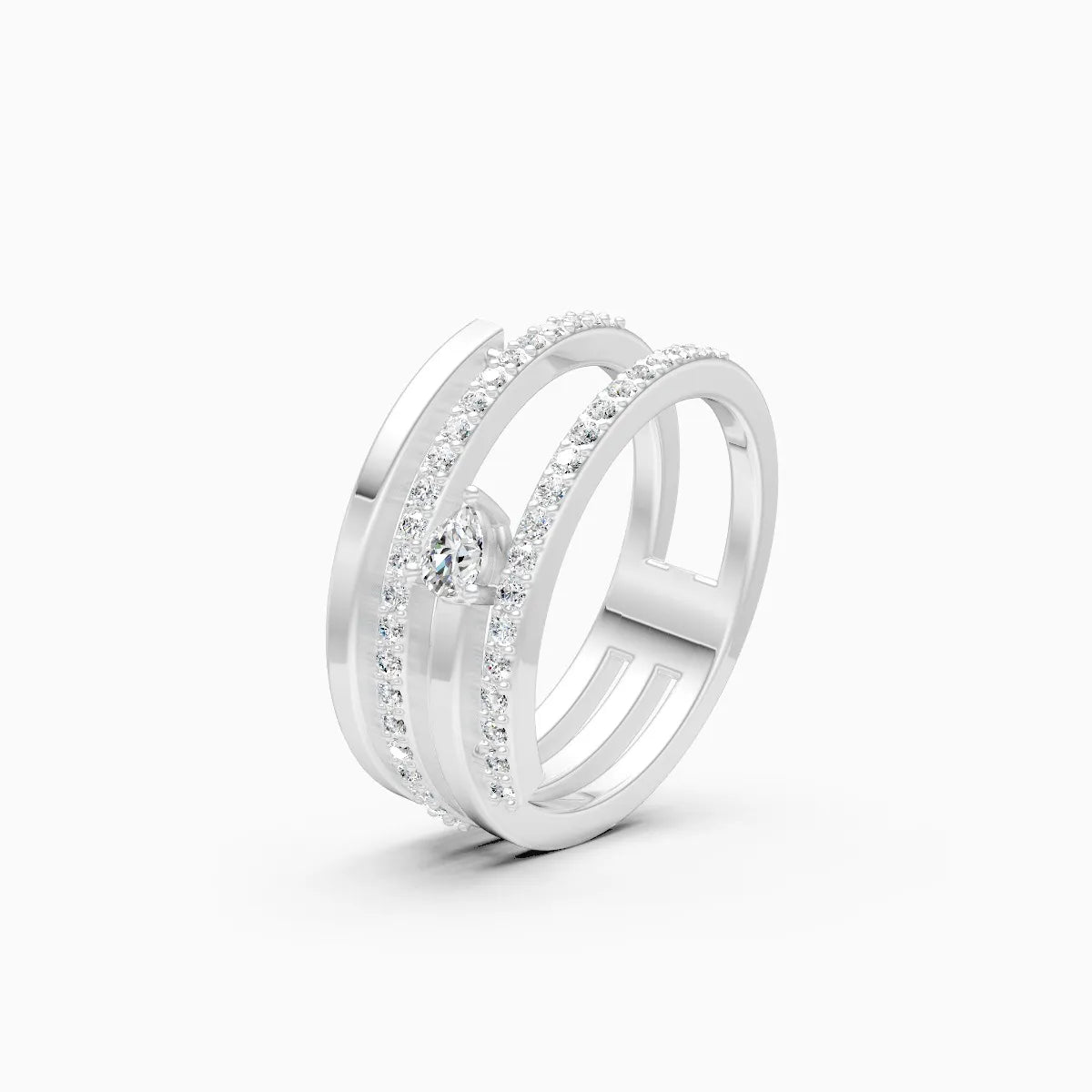 Four Line Lab Grown Diamond Classy Ring