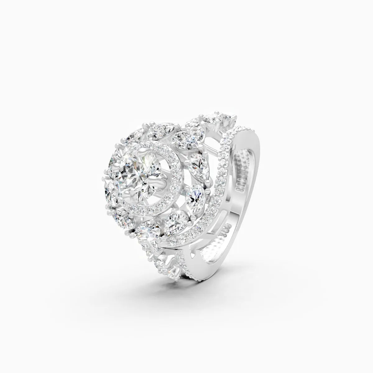 Round By pass Art deco style Ring