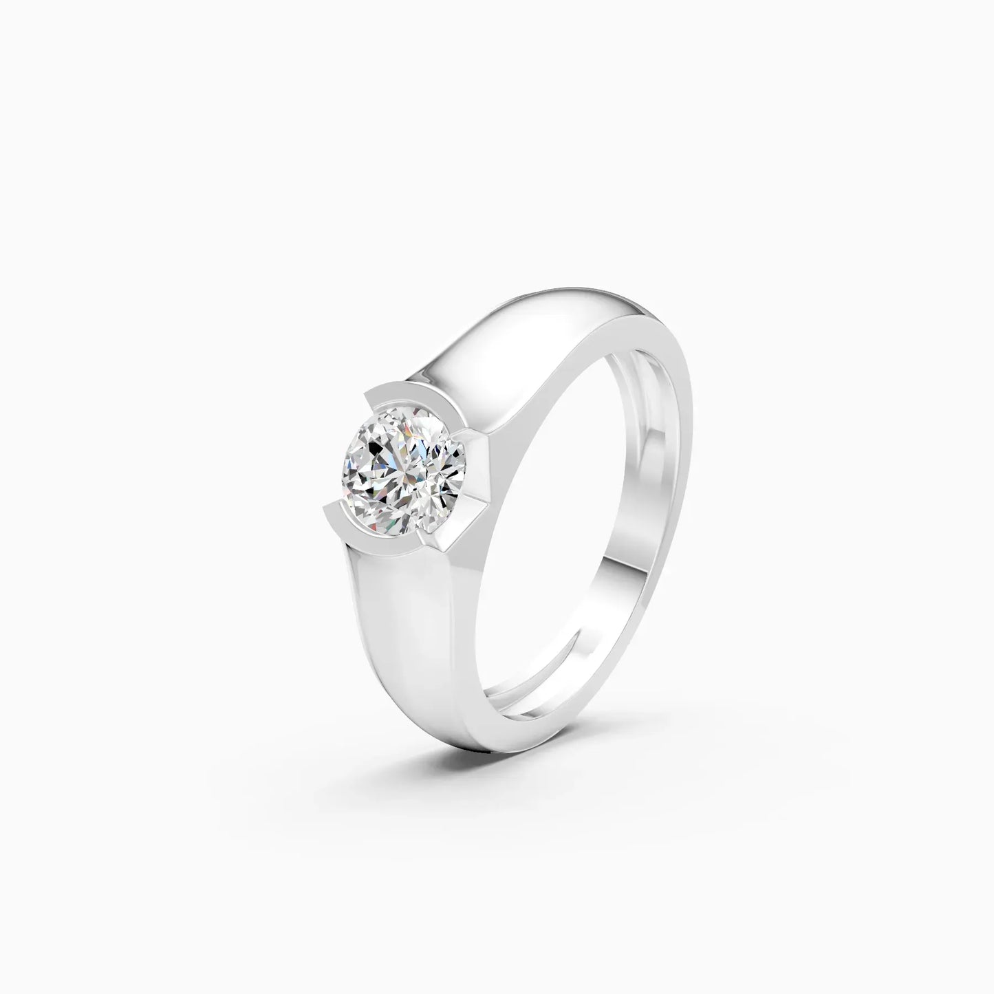 Tension Setting Round Diamond Solitaire Ring