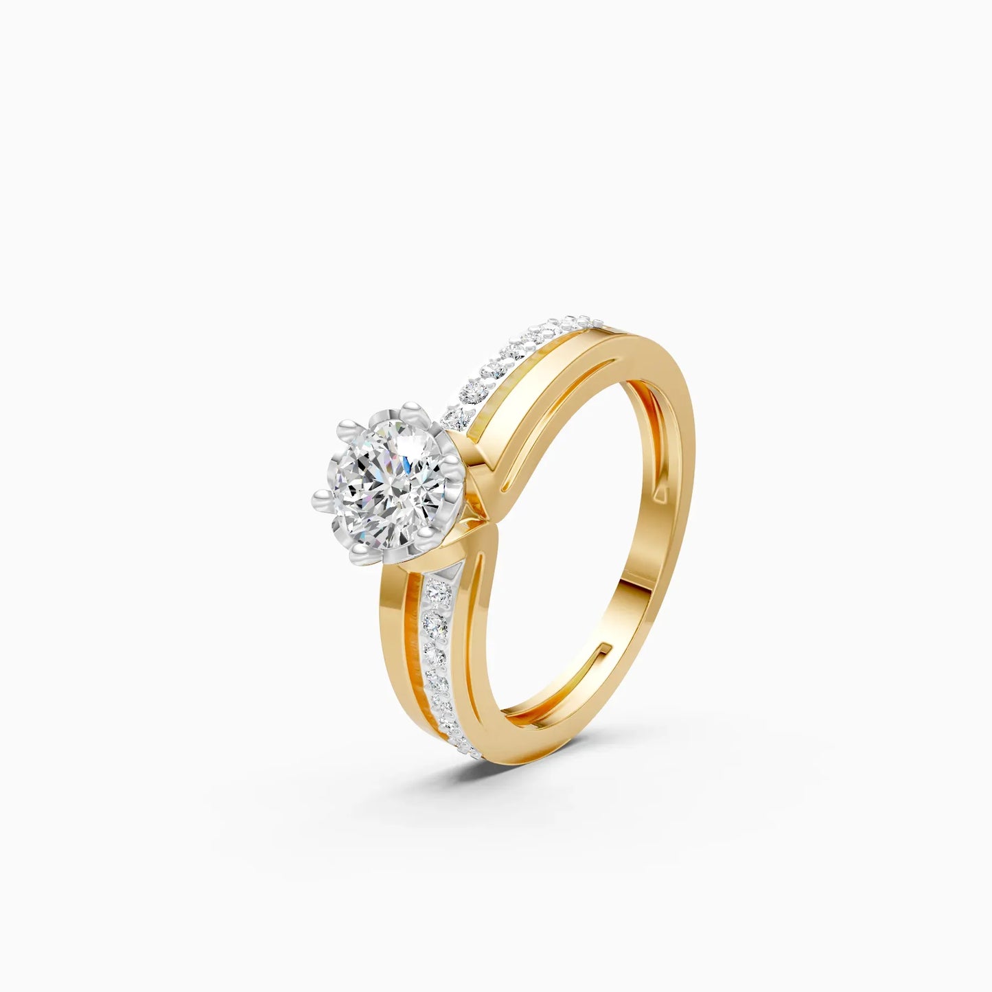 Solitaire With Accents Diamond Gold Ring