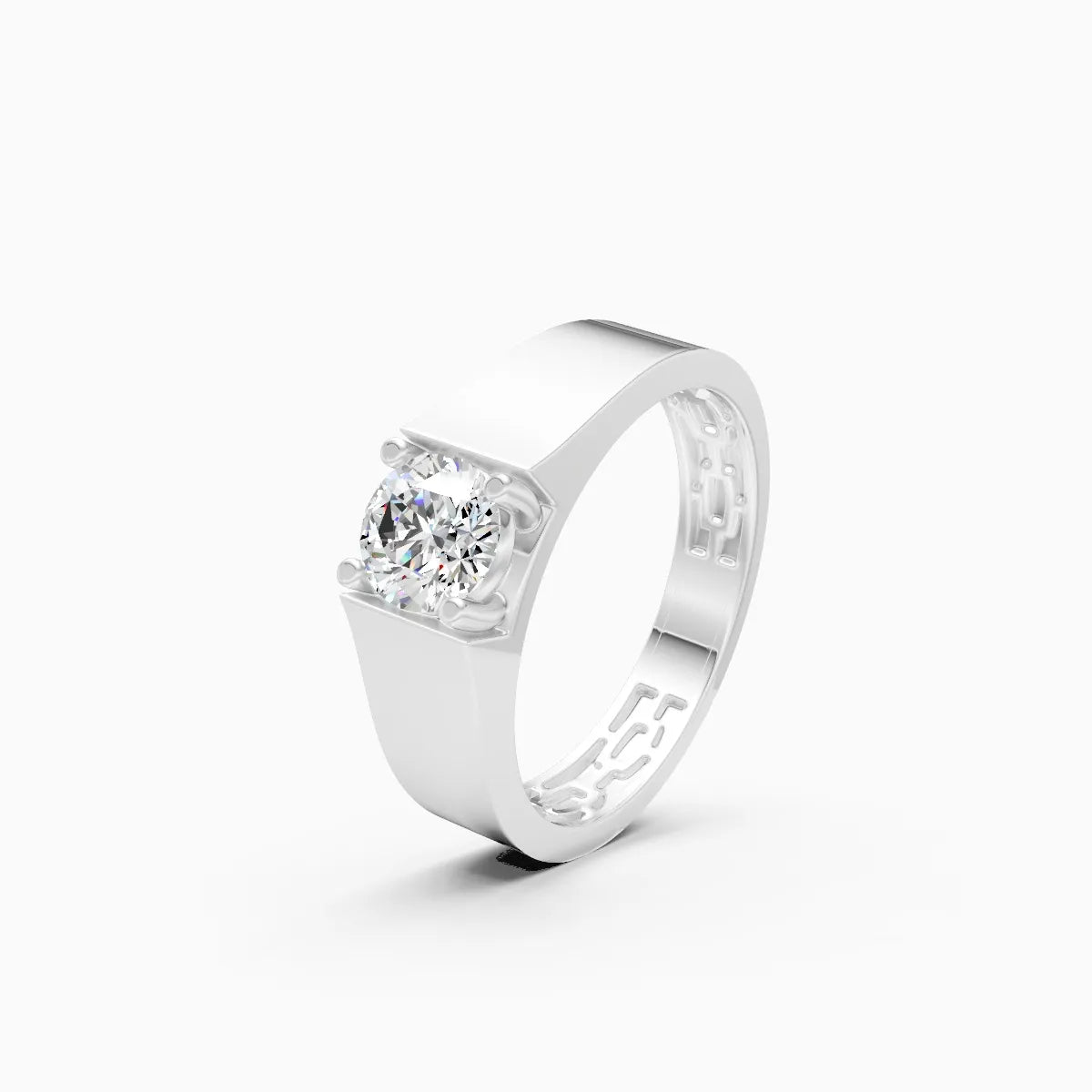 Geometric Inner Pattern Ring with Bold Round Center solitaire