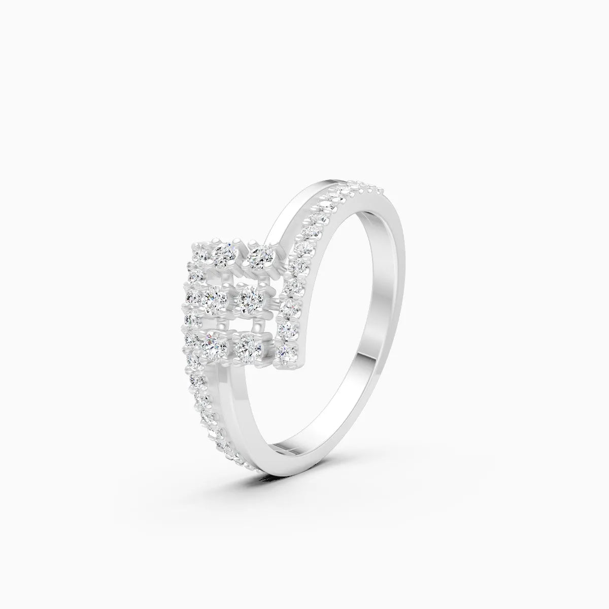 Trendy Bounce Diamond Linear Band Ring