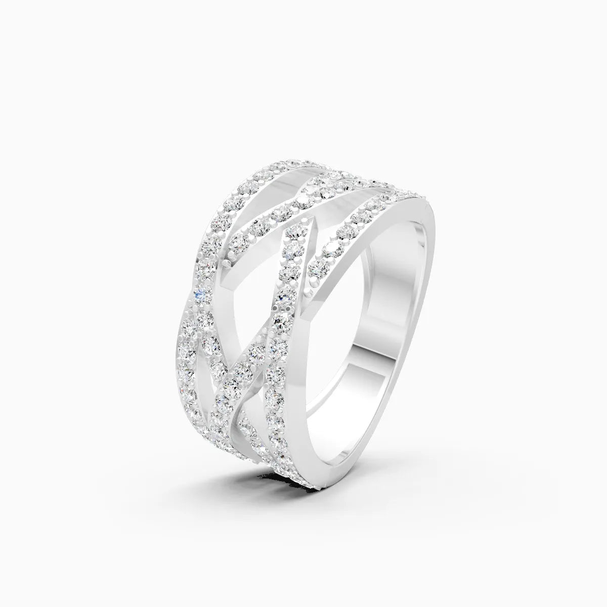 Criss-cross statement Diamond Ring
