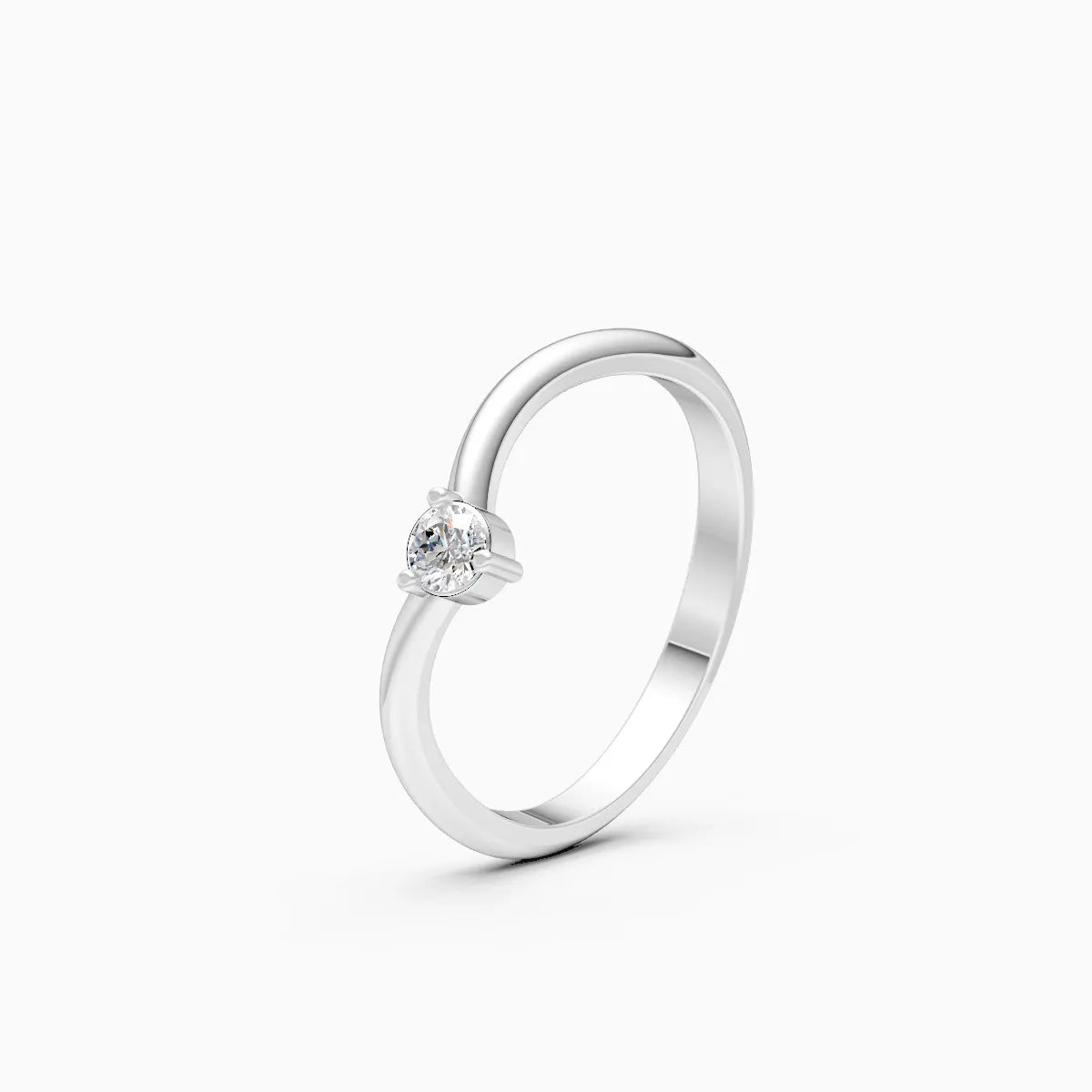 Minimalist Round Solitaire Ring