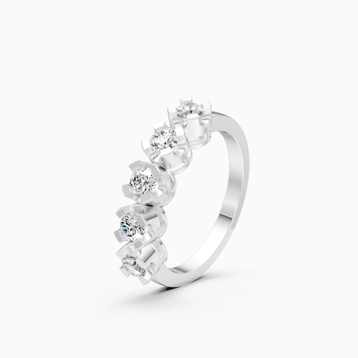 Delicate Five-Stone Diamond Band