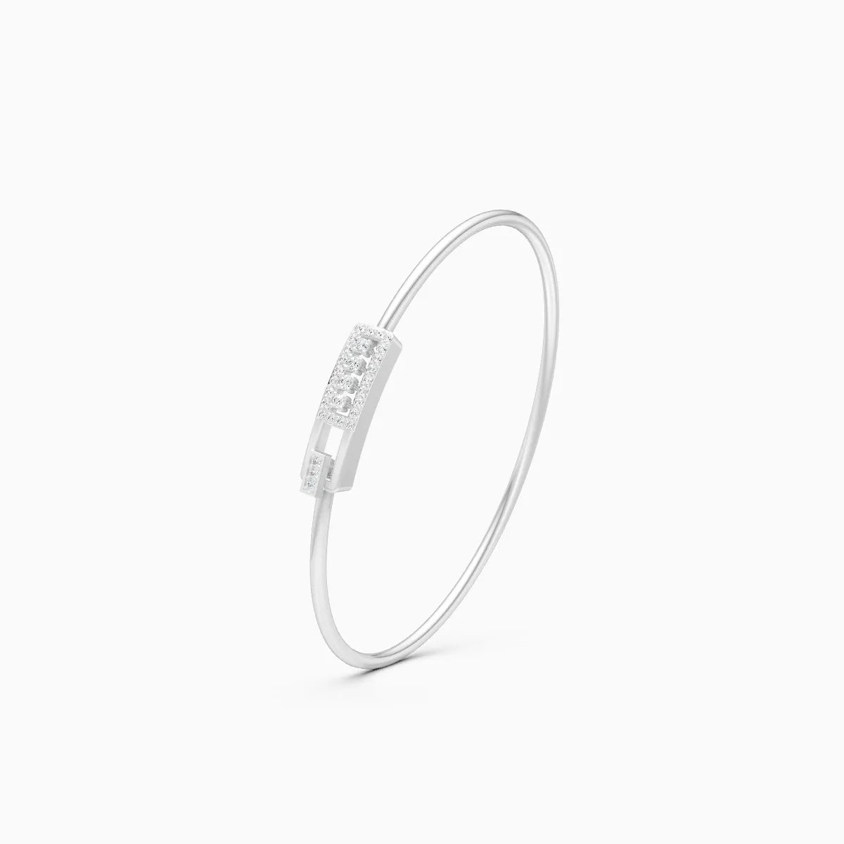 Elegant Rectangular motif Diamond Kada
