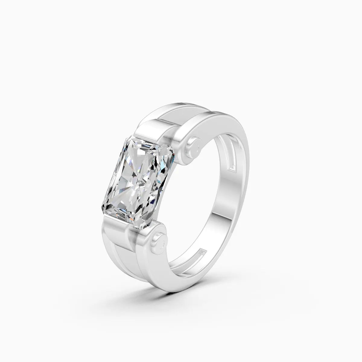 Bold Radiant-Cut Diamond Dual-Tone Majesty Diamond Ring