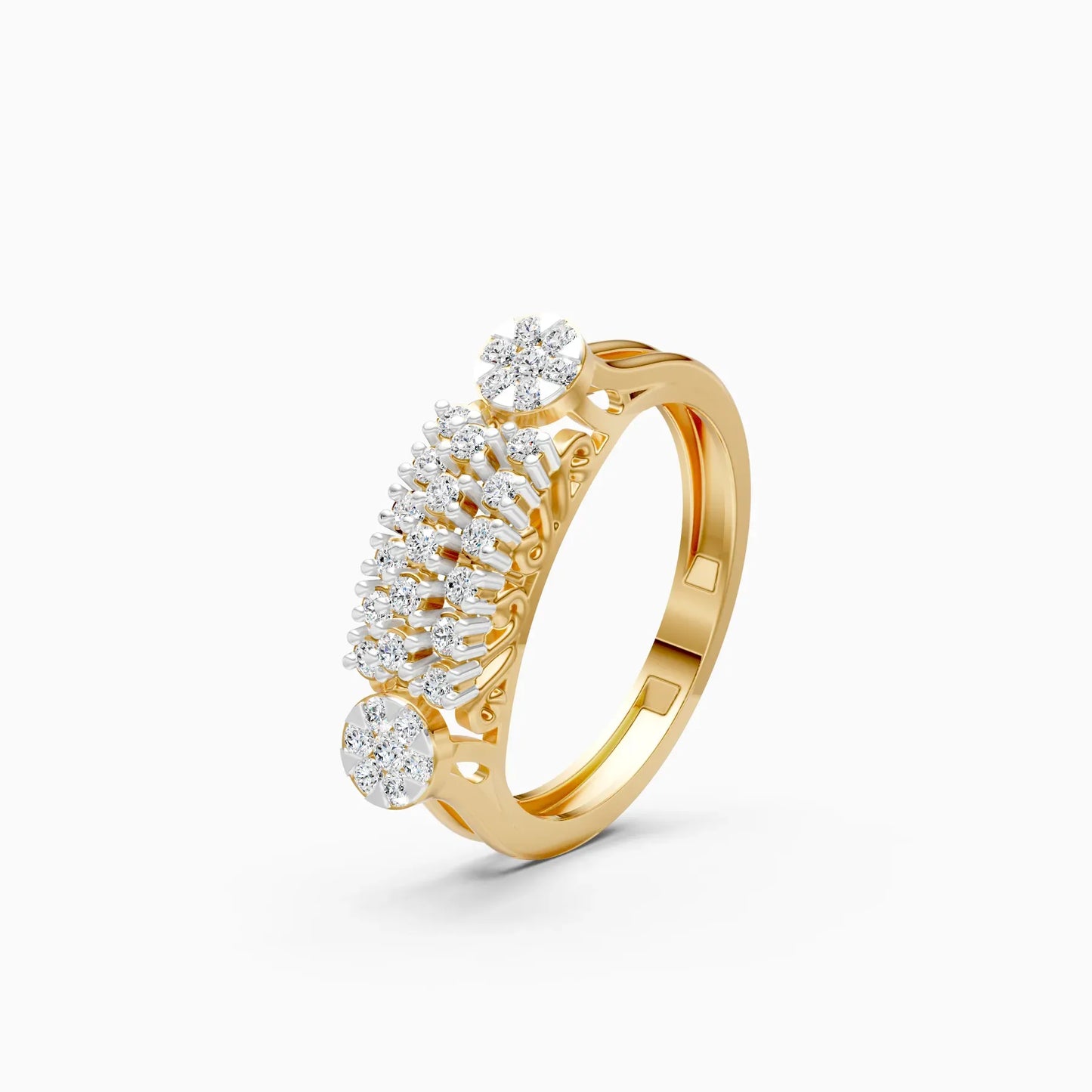 Attractive Round Cluster Diamond Engagement Ring