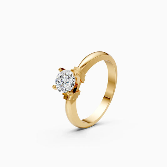 Solitaire Round Diamond Two Tone Ring