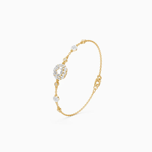 Diamond-Filled Round Center Bracelet with Side Diamonds