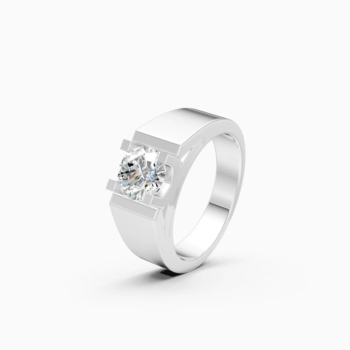 Two-Tone Solitaire Diamond Ring