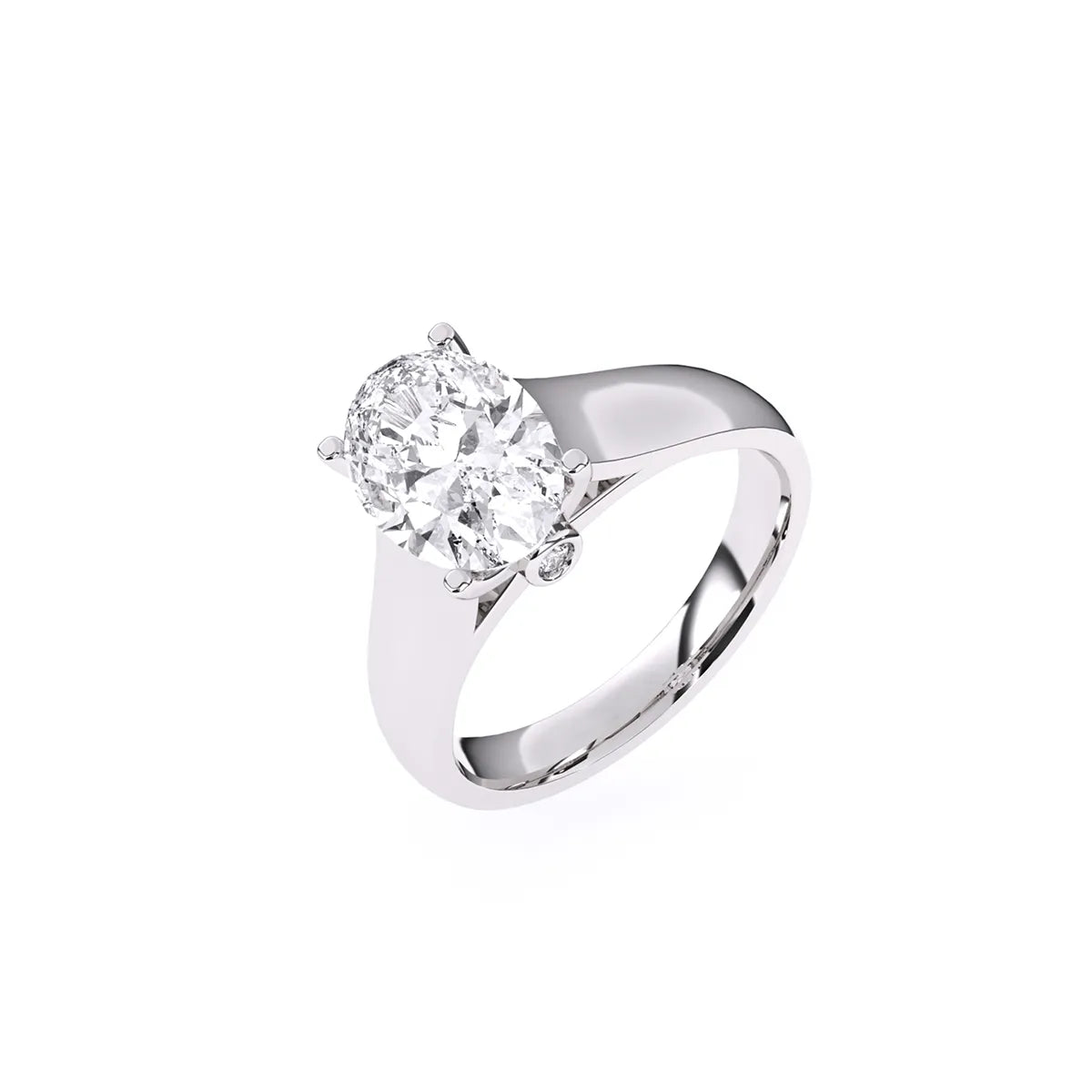 Classic Lab Grown Oval Cut Solitaire Ring