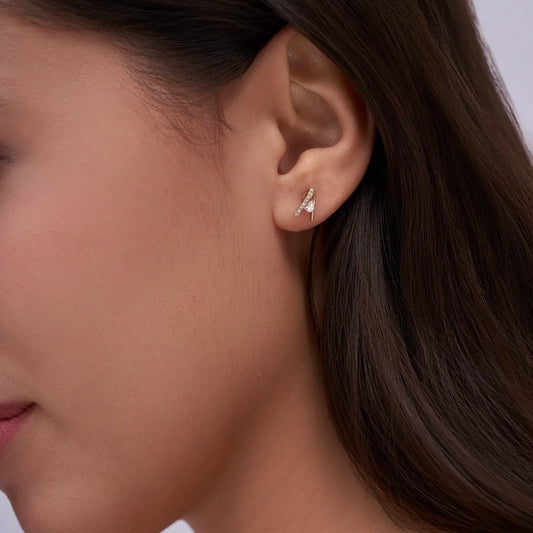 Geometric Diamond Stud Earrings