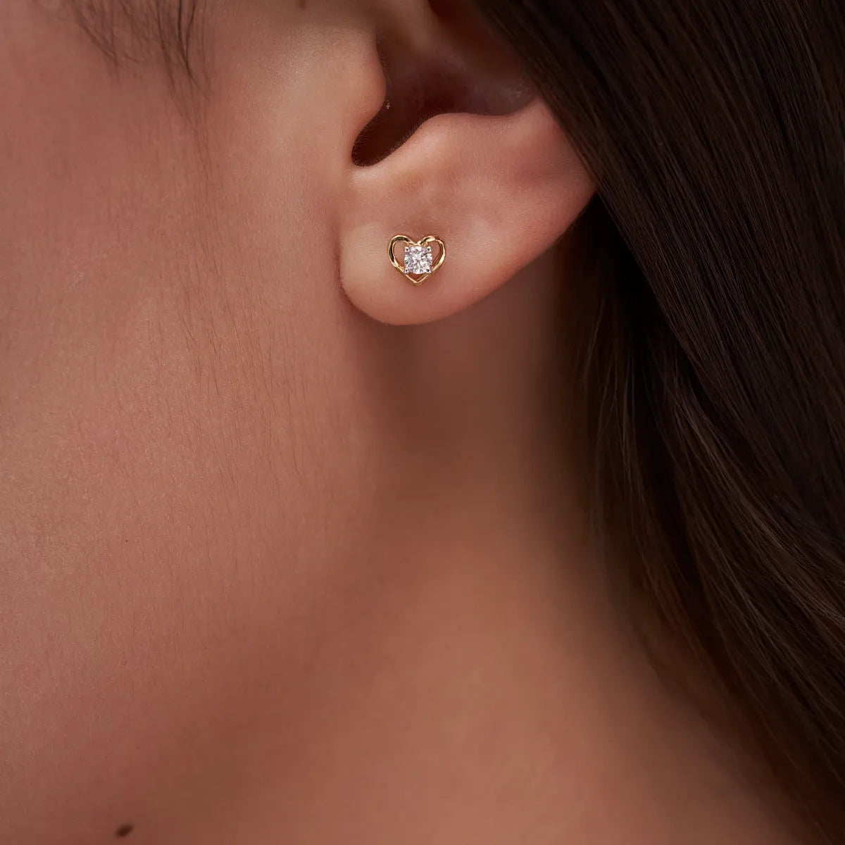 Heart Solitaire Studs
