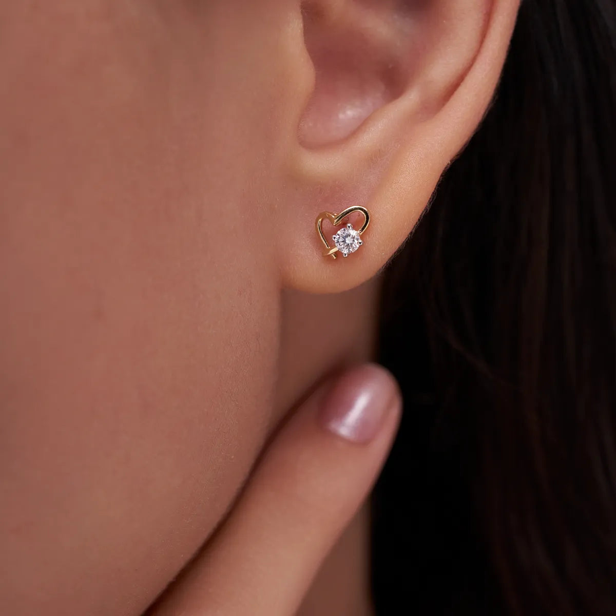 Intertwined Heart Diamond Studs