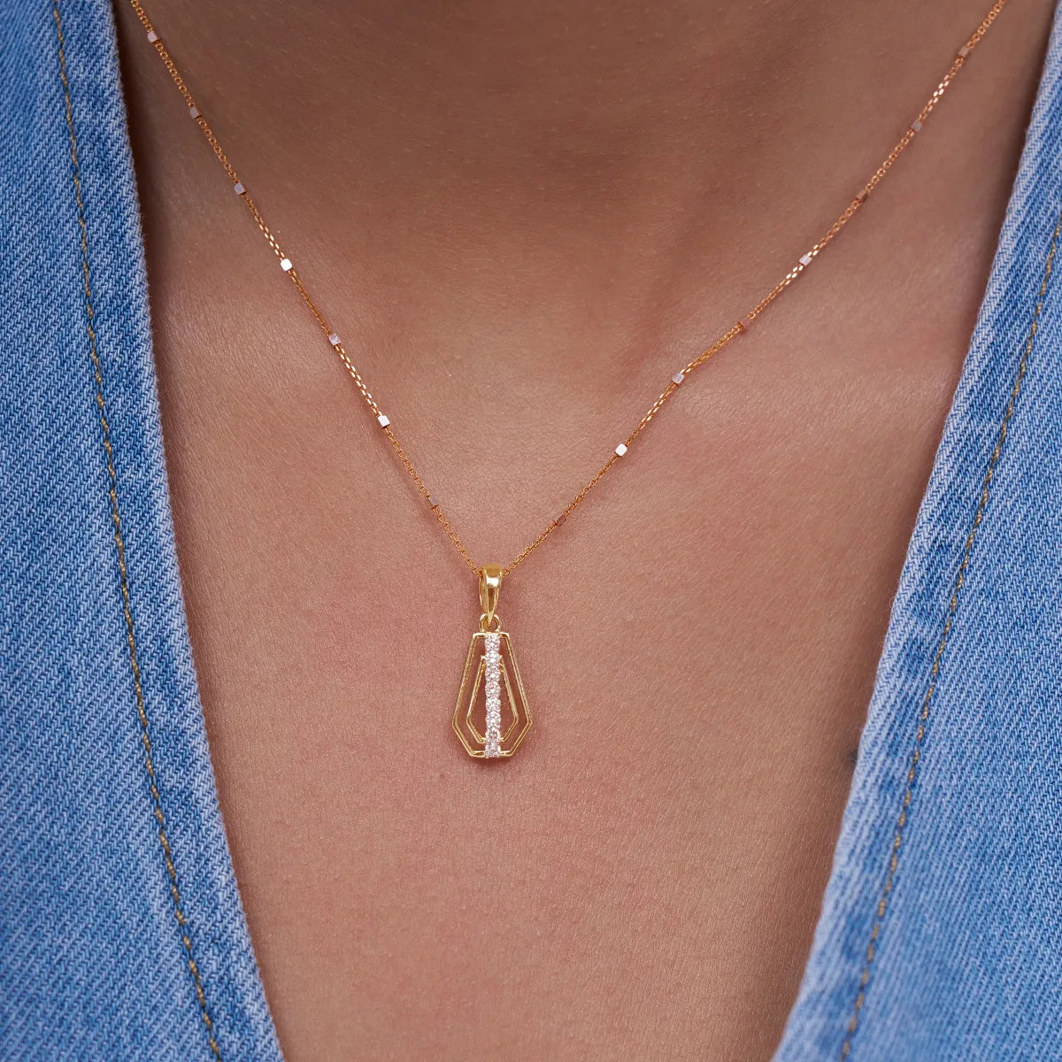 Sculpted Prism Diamond Pendant