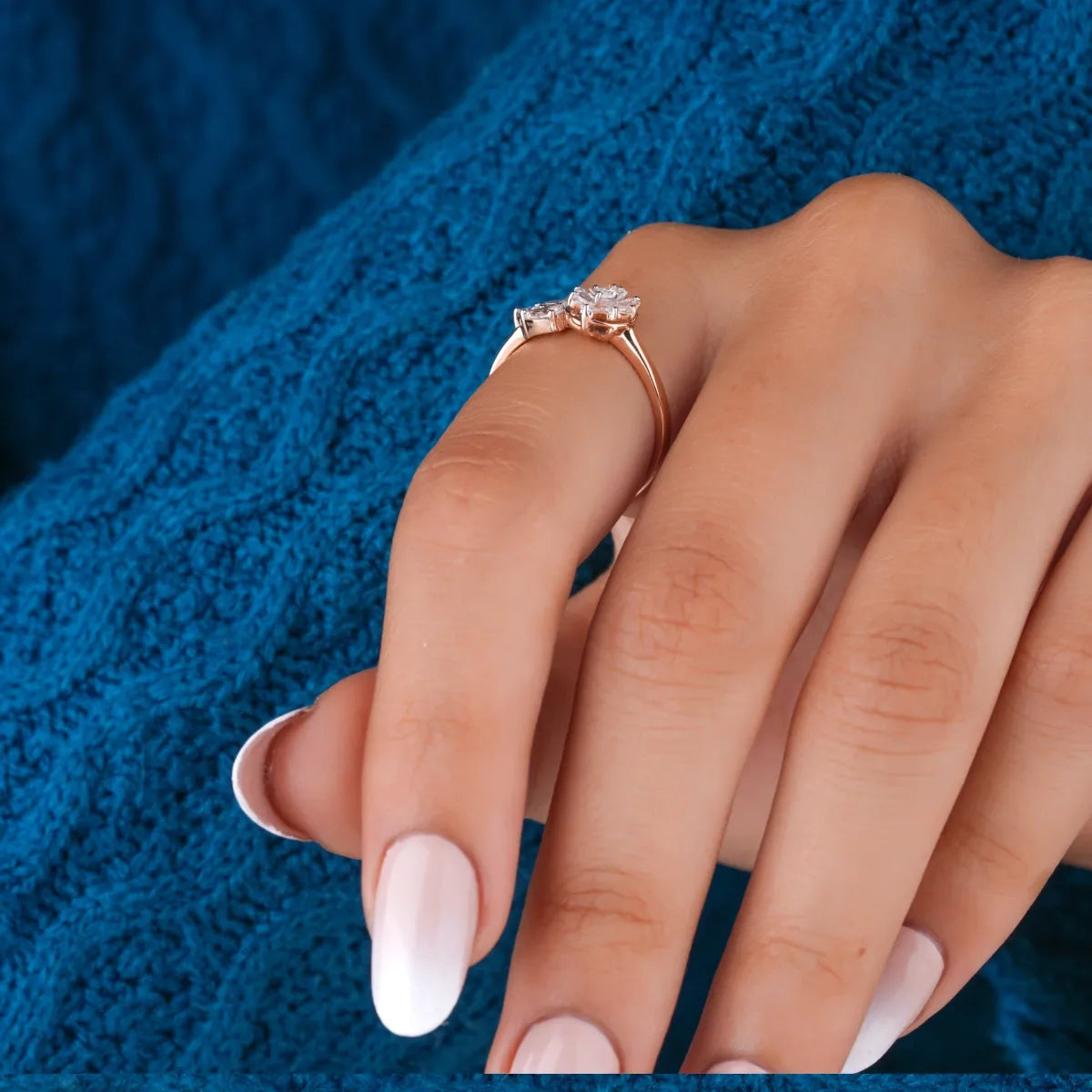 Toi Et Moi Flower Style And Multi Shape Diamond Ring