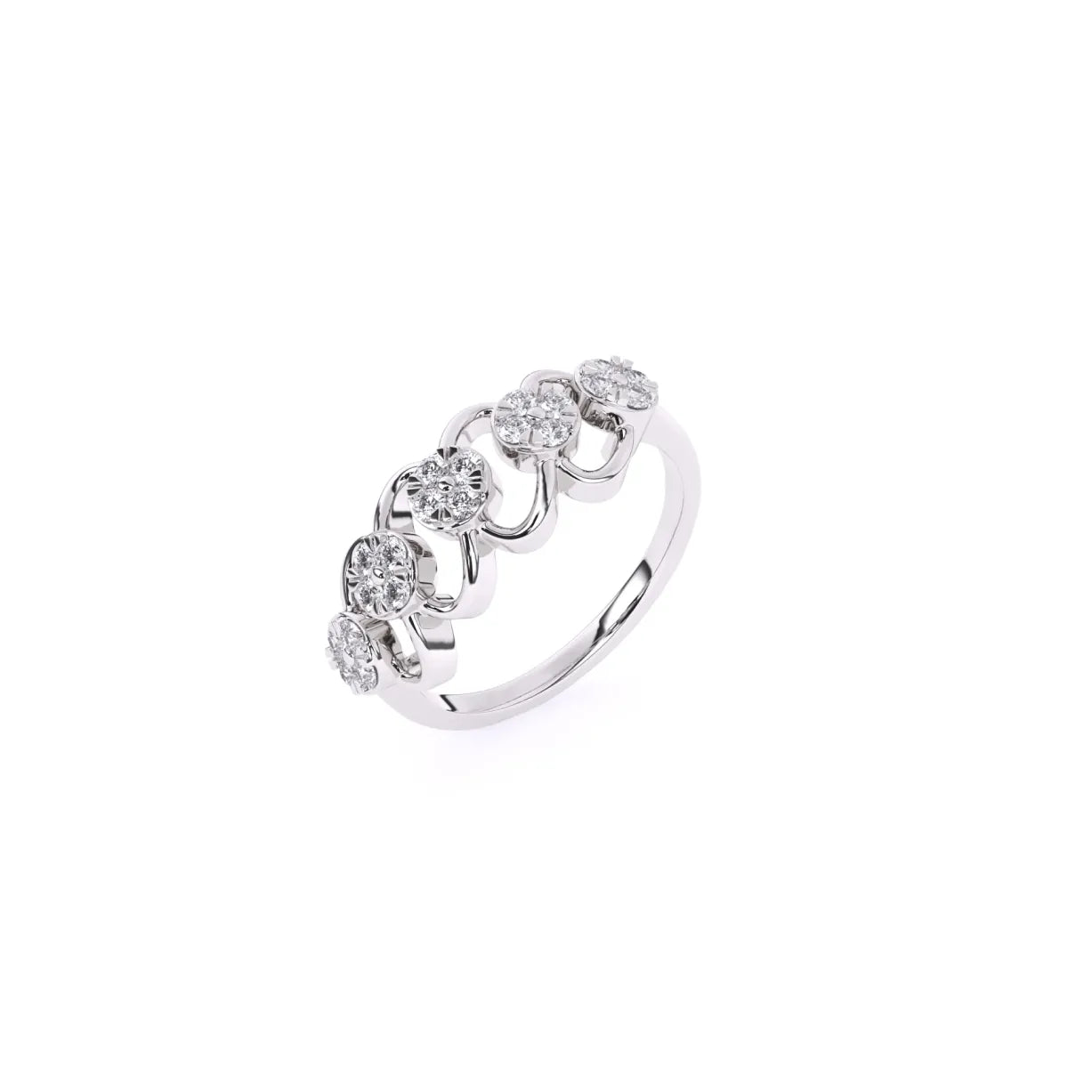 Round lab Grown Diamond link Chain Fashion Band