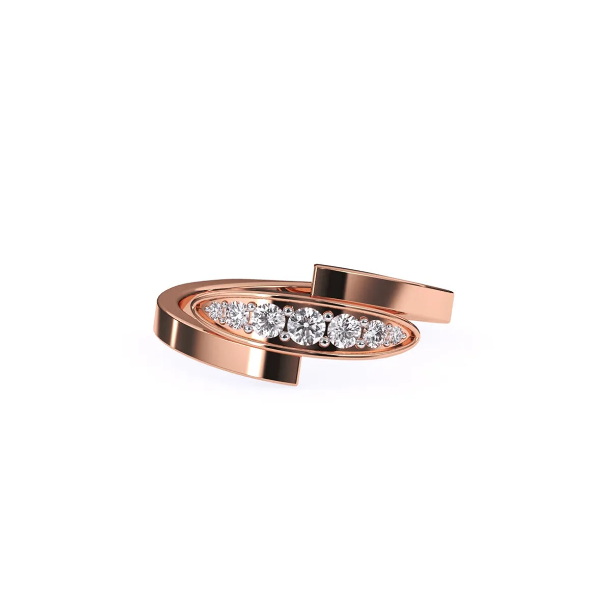 Round Lab Grown Diamond By Pass Style Band