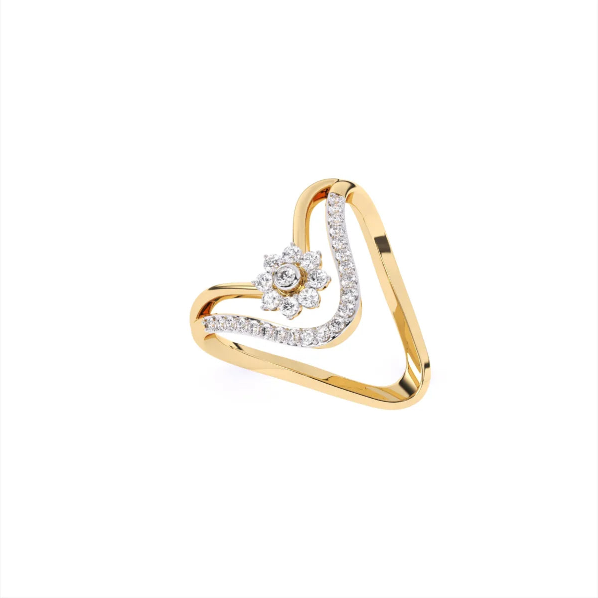 V Shape Lab Grown Diamond Engagement Ring