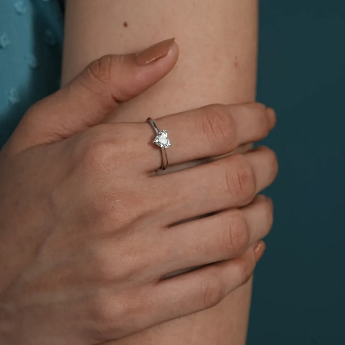 Heart Solitaire Diamond Ring