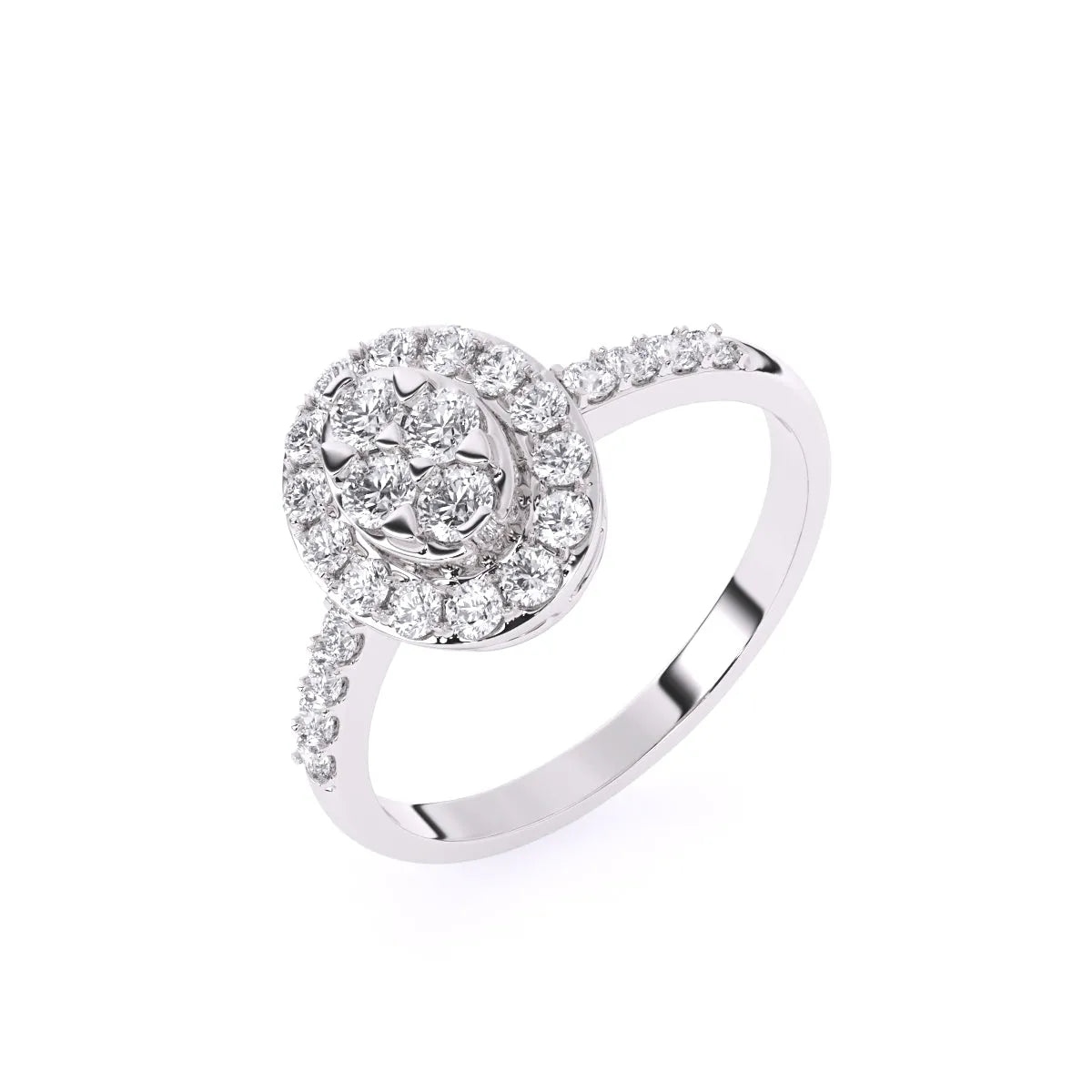 Oval Lab Grown Diamond Halo Rose Gold Engagement Ring