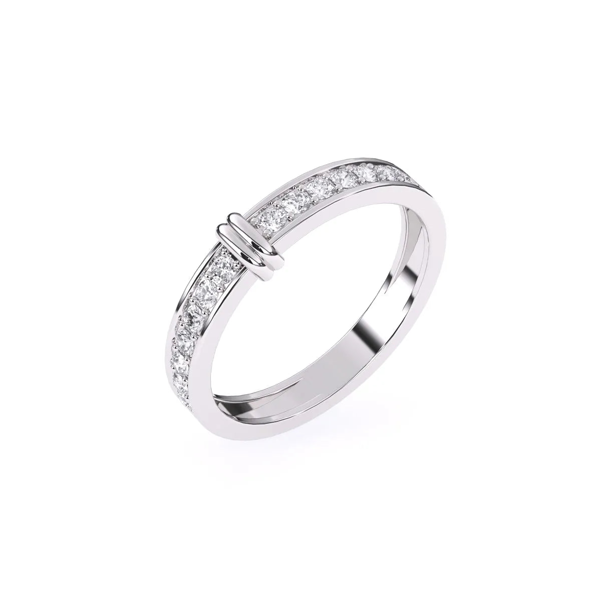 Amazing Round Diamond Two Tone Band For Better Half