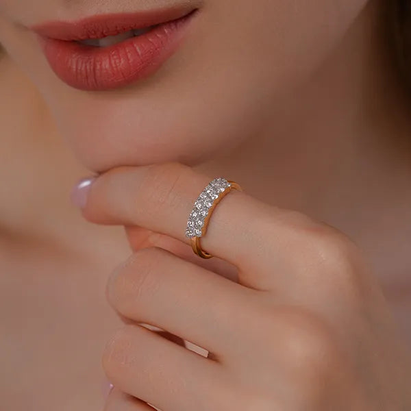 Two Row Lab Grown Diamond Anniversary Ring