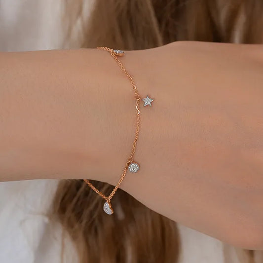 Minimal Lab Grown Diamond Charm Bracelet