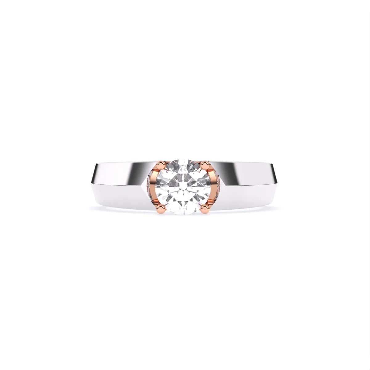 Round Solitaire Lab Grown Diamond Men's Ring