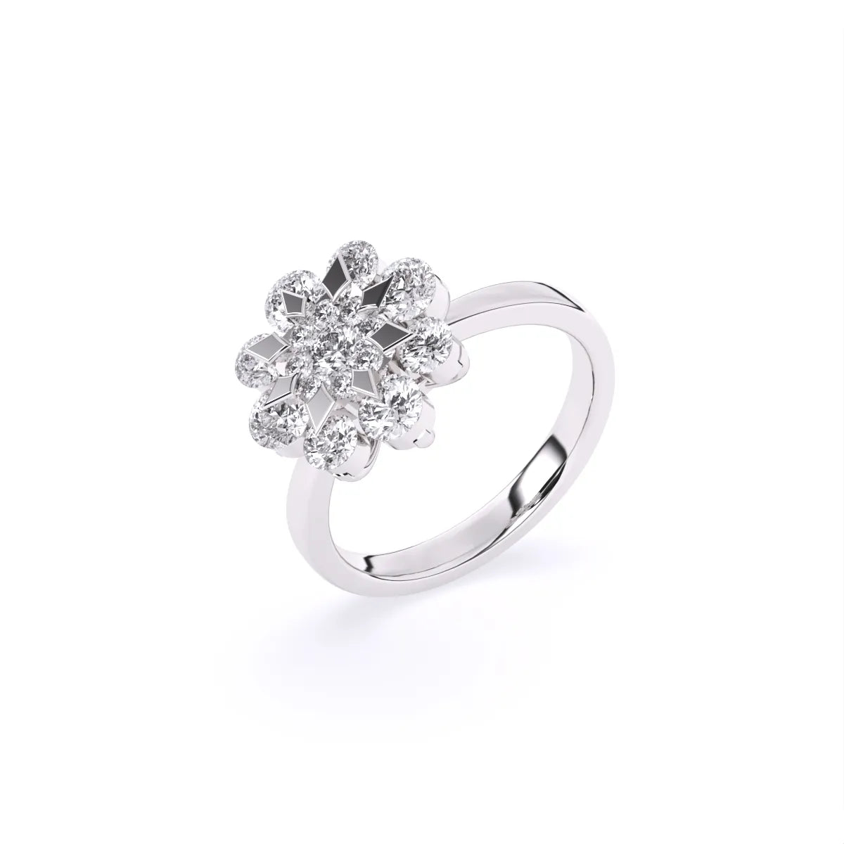 Round Flower Style lab Diamond Ring