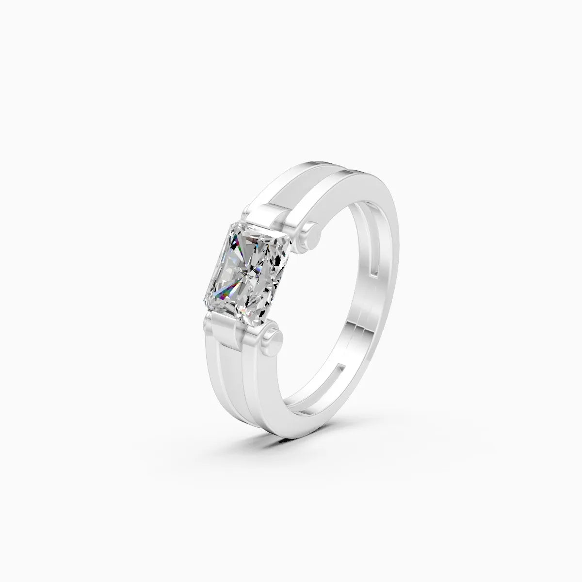 Radiant Solitaire Diamond Ring Modern Elegance