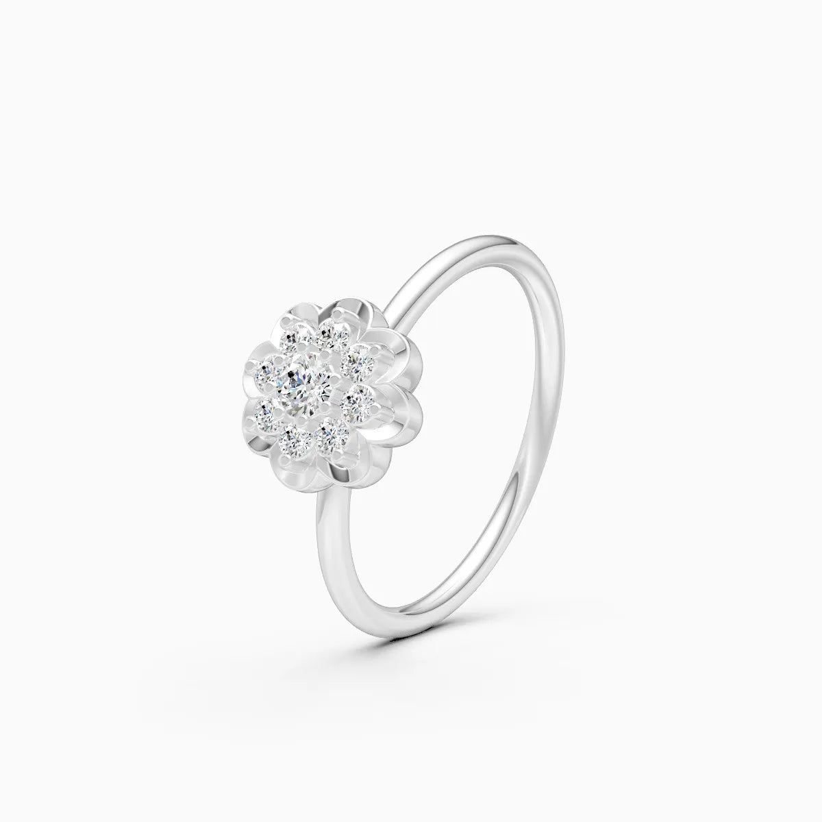 Round Floral Cluster Lab Diamond Ring