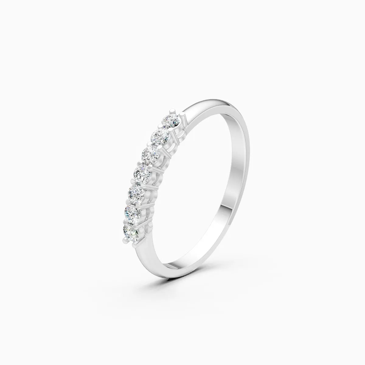 Round Cut Row Lab Grown Diamond Ring