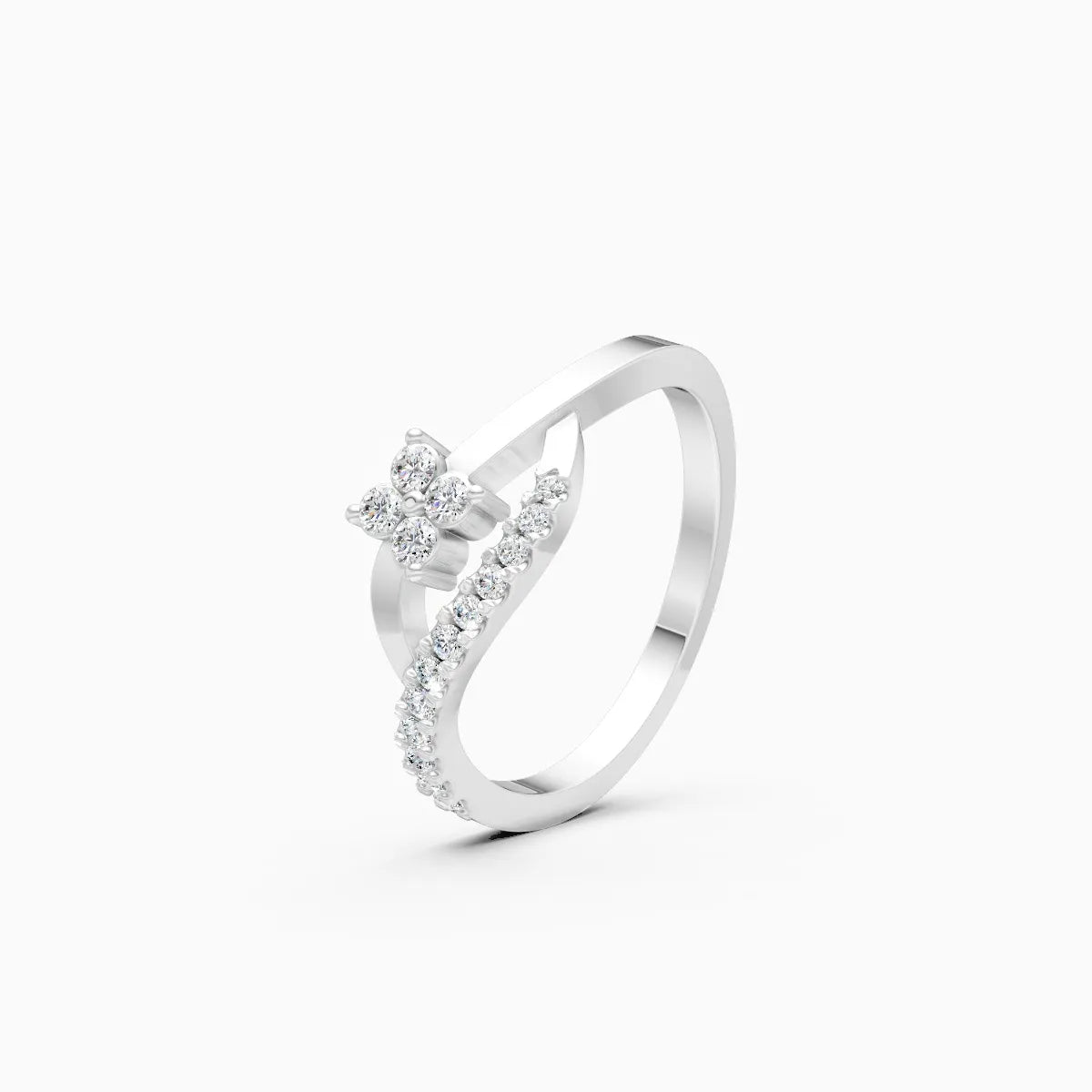 Elegant Modern Spark Lab Diamond Ring