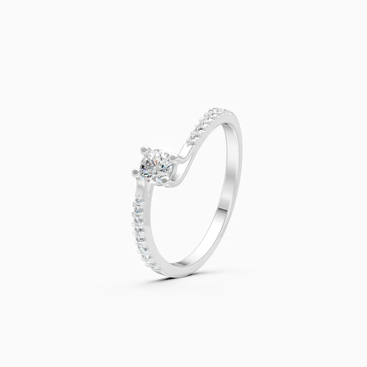 Solitaire Wave Ring