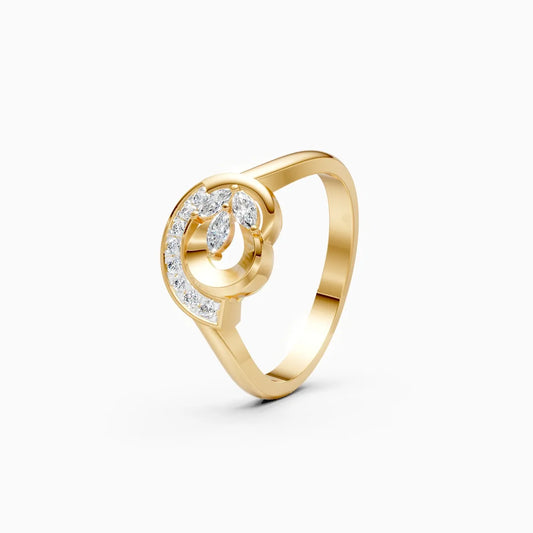 Casual Glam Leaf Diamond Ring