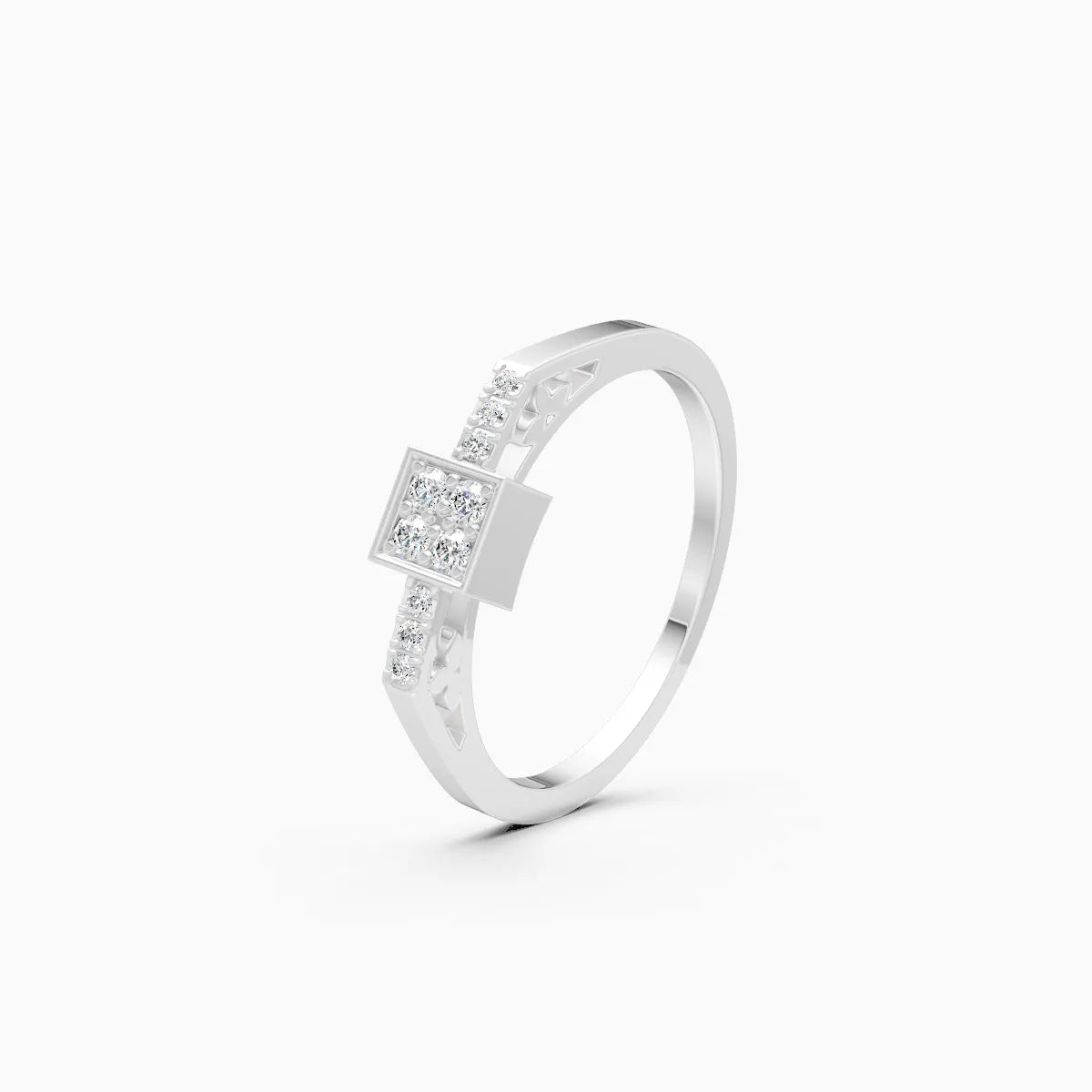 Minimalist Box-Frame Diamond Ring
