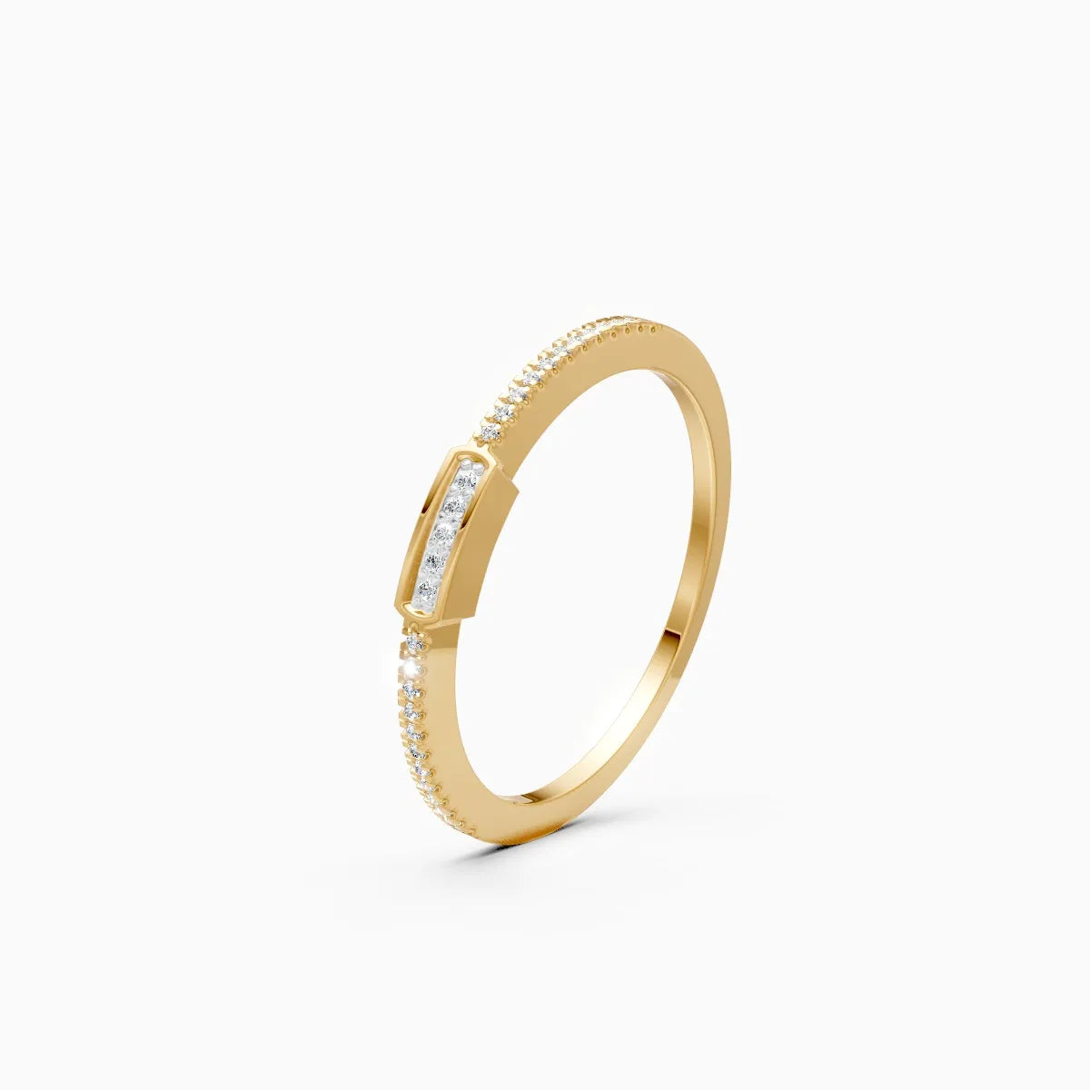 Modern Round Diamond Wedding Band