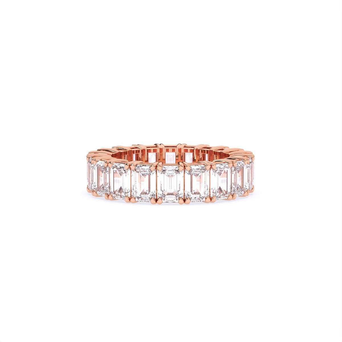 Emerald Full Eternity Lab Diamond Wedding Band