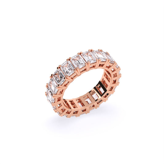 Emerald Full Eternity Lab Diamond Wedding Band
