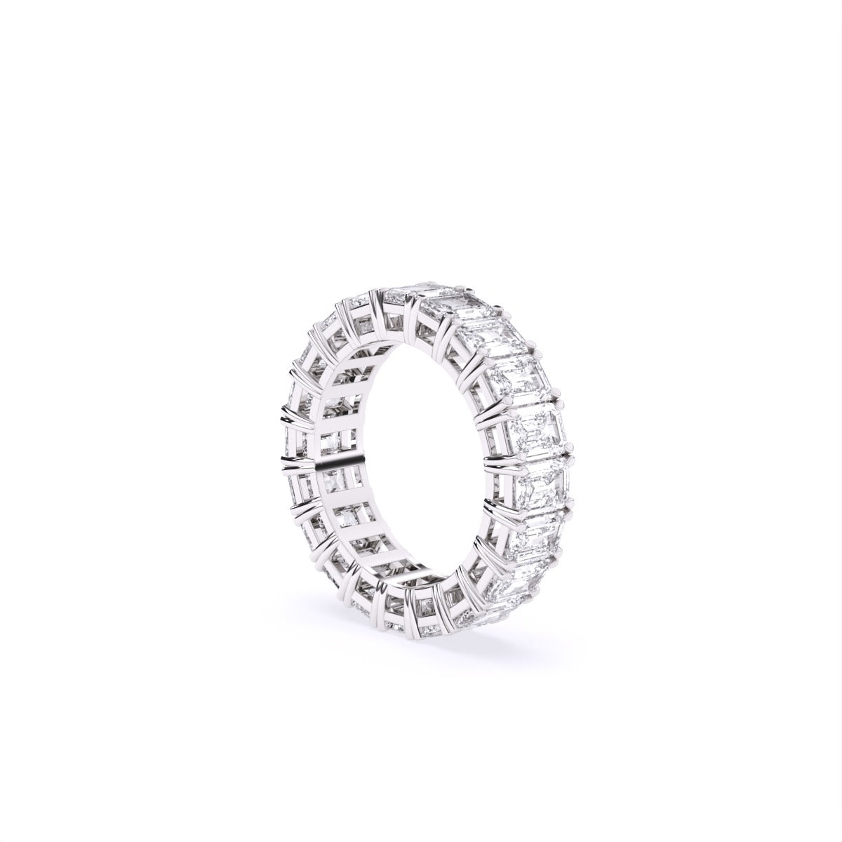 Emerald Full Eternity Lab Diamond Wedding Band