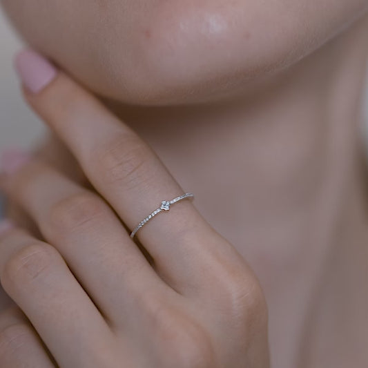 Petite Floral Diamond Band Ring