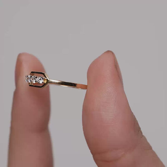 Geometric Five Stone Diamond Ring