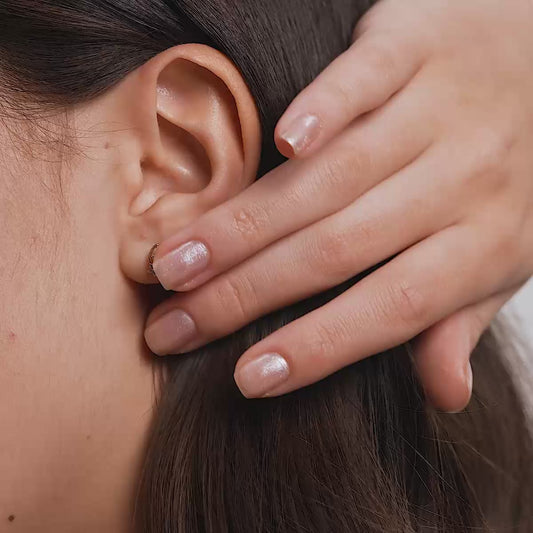 Two-Diamond Infinity Scroll Stud Earrings