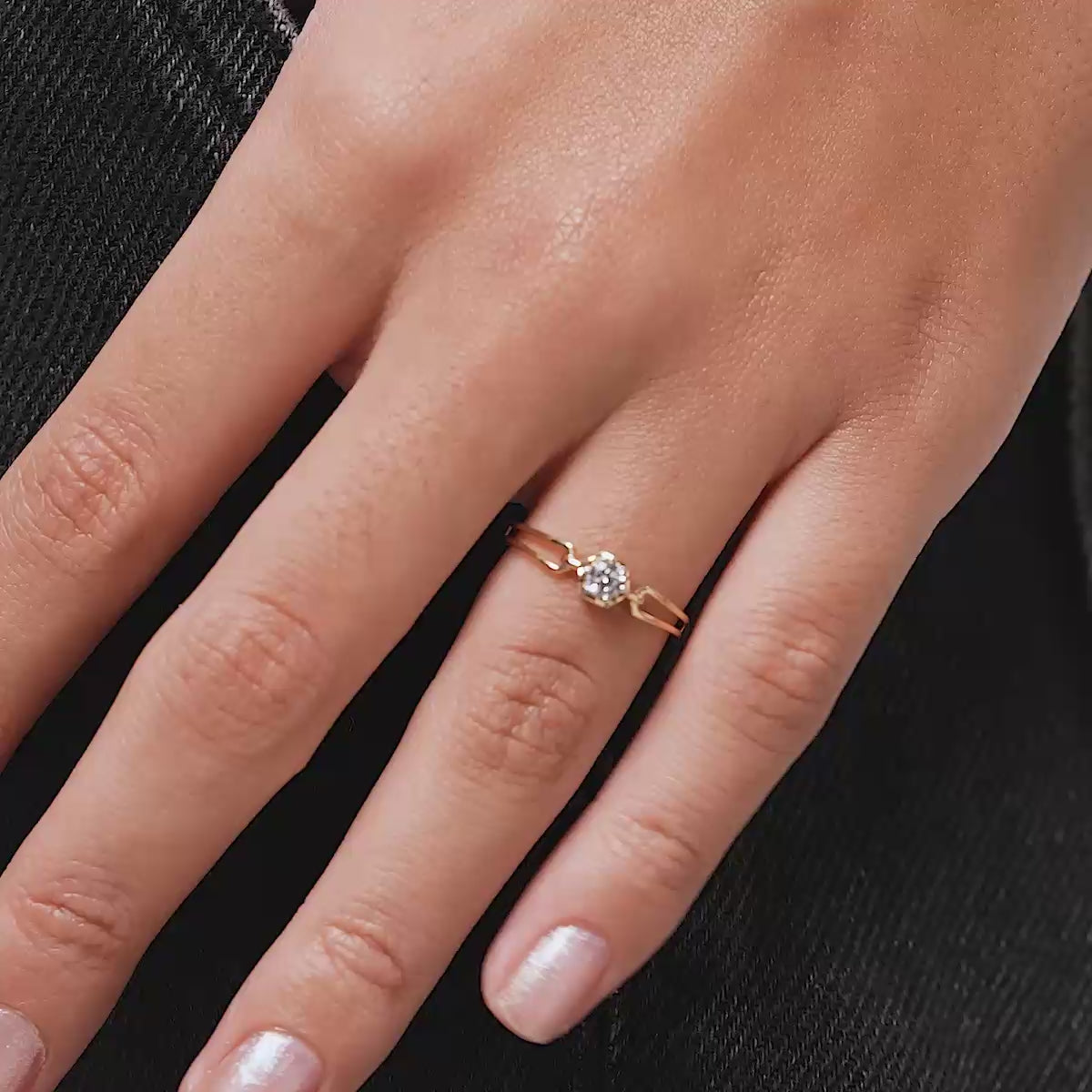 Split Band Solitaire Ring