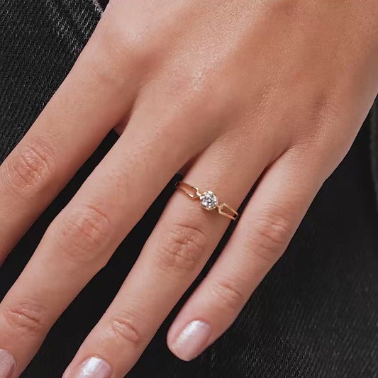 Split Band Solitaire Ring