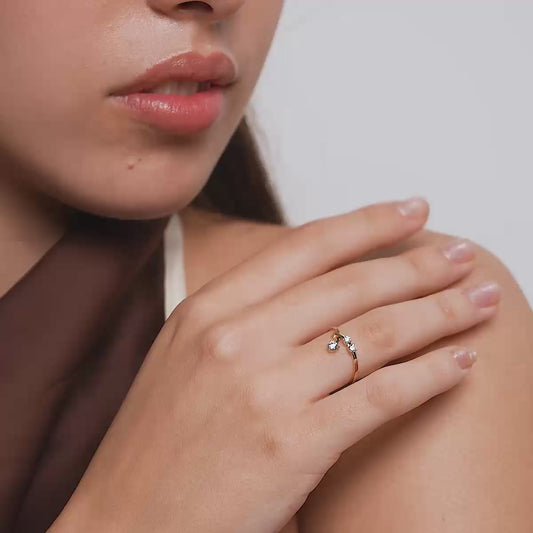 Modern Open Twist Diamond Ring