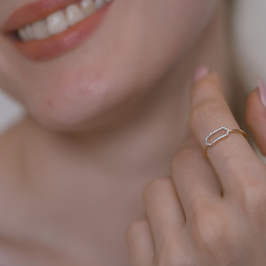 Hexagon Halo Diamond Ring