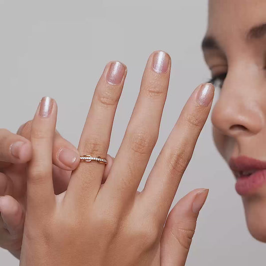 Geometric Split Band Diamond Ring